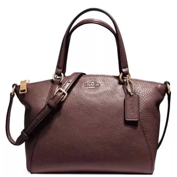 Coach Premium Leather Small Crossbody Handbag Purse Oxblood